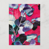 Carte Postale Feuilles de gommier art à l'aquarelle (Devant)