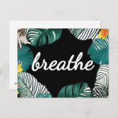 Carte Postale Feuilles de jungle Prière de sérénité Respirer (Devant / Derrière)