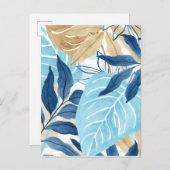 Carte Postale Feuilles de la Jungle Bleue (Devant / Derrière)