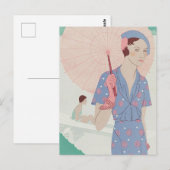 Carte Postale Feuilles de l'élégance féminine (Devant / Derrière)