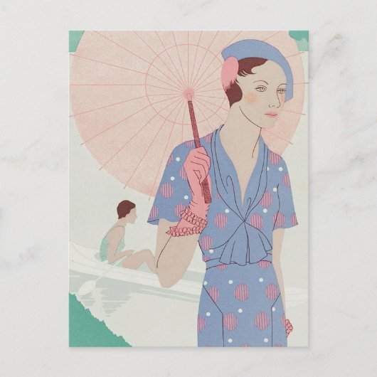 Carte Postale Feuilles de l'élégance féminine (Devant)