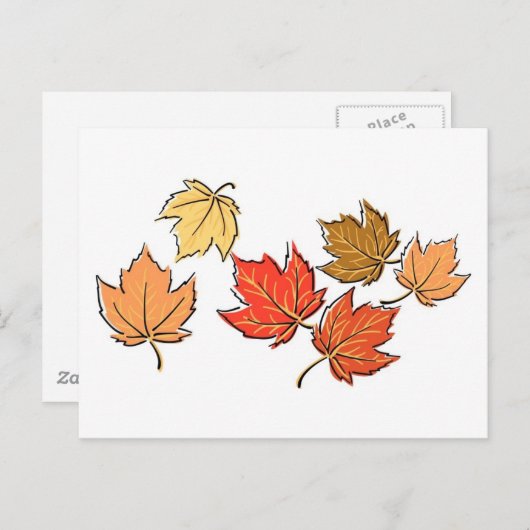 Carte Postale Feuilles de l'érable d'automne (Devant / Derrière)