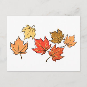 Carte Postale Feuilles de l'érable d'automne