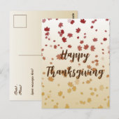 Carte Postale Feuilles de l'érable de Thanksgiving (Devant / Derrière)