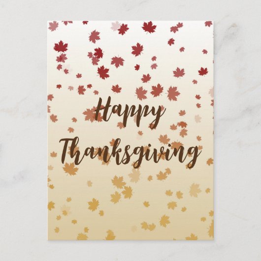 Carte Postale Feuilles de l'érable de Thanksgiving (Devant)