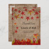 Carte Postale feuilles de l'érable en chute (Devant / Derrière)