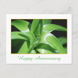 Carte Postale Feuilles de lys vertes fraîches de printemps joyeu
