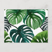 Carte Postale Feuilles de Monstera | Aquarelle Moderne Simple (Devant)
