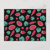 Carte Postale Feuilles de pavot, cerise, fraise et pastèque (Devant)