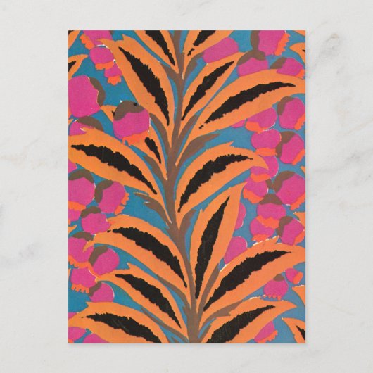 Carte Postale Feuilles déco à Orange (Devant)