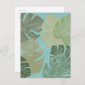 Carte Postale Feuilles dénaturés tropicaux (Devant / Derrière)