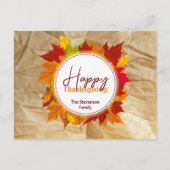 Carte Postale Feuilles d'érable d'automne sur texture de papier  (Devant)