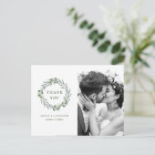 Carte Postale Feuilles d'olive aquarelle. Mariage italien merci (Debout devant)