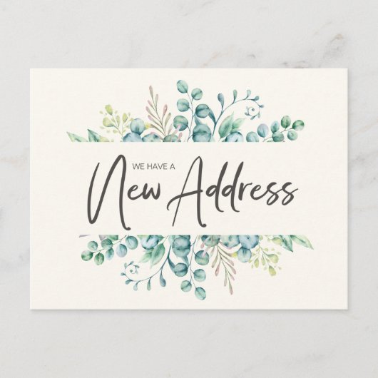 Carte Postale Feuilles élégantes d'eucalyptus vert Changement d' (Devant)