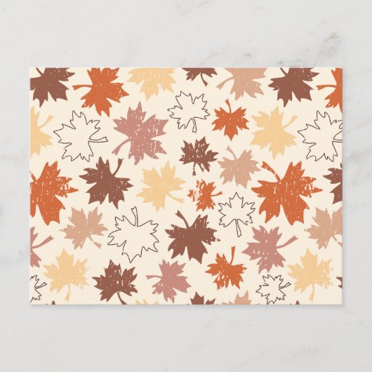 Carte Postale Feuilles en chute dans la conception de l'automne (Devant)
