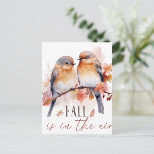 Carte Postale Feuilles et fleurs automnales (Debout devant)