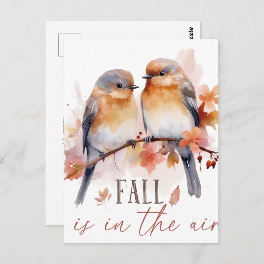 Carte Postale Feuilles et fleurs automnales (Devant / Derrière)