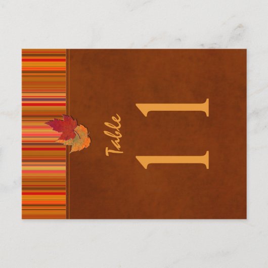 Carte Postale Feuilles et rayures d'automne recto verso Numéro d (Devant)