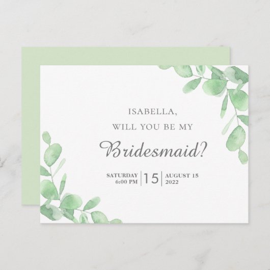 Carte Postale Feuilles eucalyptus.  (Devant / Derrière)