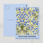 Carte Postale Feuilles floraux bleus William Morris (Devant / Derrière)