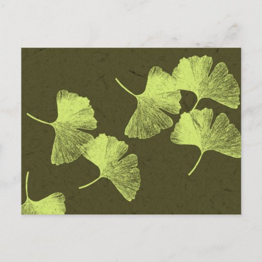 Carte Postale Feuilles Ginkgo (Devant)