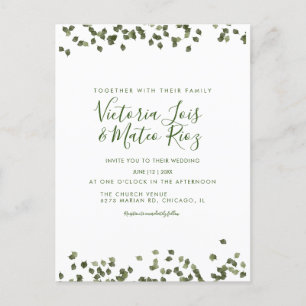 Carte Postale Feuilles qui tombent Mariage rustique d'automne  
