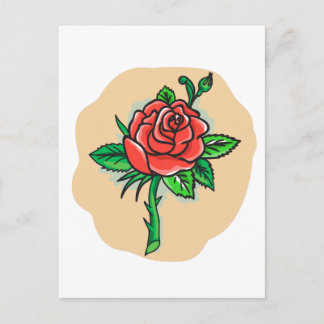 Carte Postale Feuilles roses Thorn Tattoo