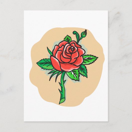 Carte Postale Feuilles roses Thorn Tattoo (Devant)