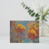 Carte Postale Feuilles rouges (Debout devant)