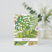 Carte Postale Feuilles tropicales mignonnes à l'aquarelle. (Debout devant)
