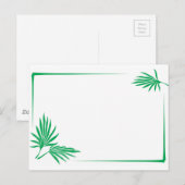 Carte Postale Feuilles verts avec bordure (Devant / Derrière)