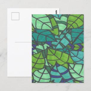 Carte Postale Feuilles verts tropicaux