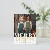 Carte Postale feuillet élégant joyeux Noël Noël fête (Debout devant)