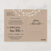 Carte Postale Feux à cordes, Changement de plan, mariage reporté (Dos)