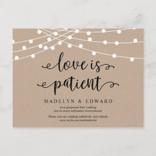 Carte Postale Feux à cordes, L'amour est patient, mariage report