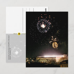 Carte Postale Feux d'artifice au-dessus du stade des Cleveland B