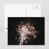 Carte Postale Feux d'artifice bleus et blancs (Devant / Derrière)