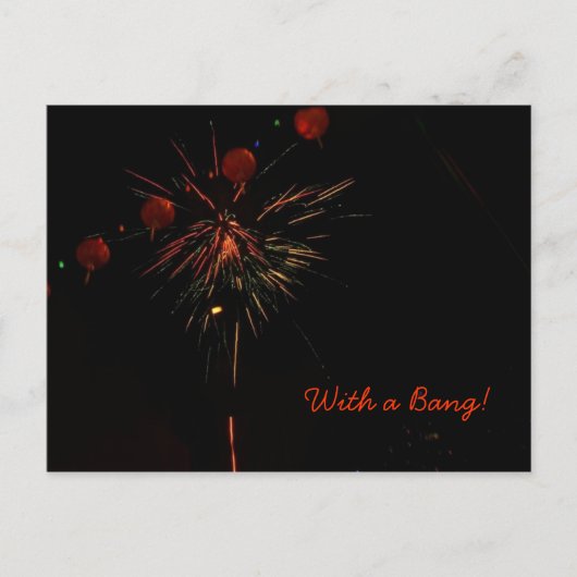 Carte postale - Feux d'artifice et lanternes (Devant)