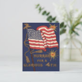 Carte Postale Feux d'artifice Explosion Drapeau américain 4 juil (Debout devant)