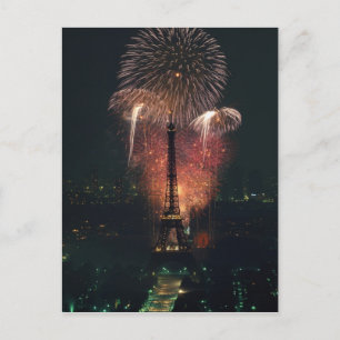 Carte Postale Feux d'artifice, Tour Eiffel, Paris, France