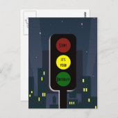 Carte Postale Feux de circulation et bâtiments (Devant / Derrière)