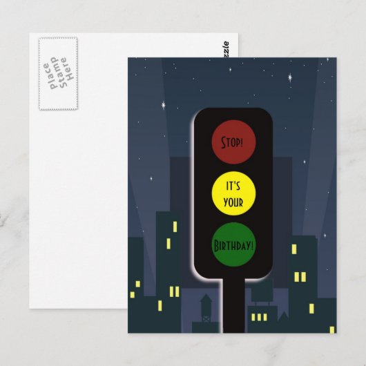 Carte Postale Feux de circulation et bâtiments (Devant / Derrière)