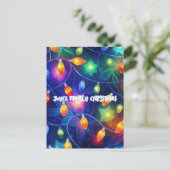 Carte Postale Feux de Noël brillant Fêtes Whimsical Joyeux (Debout devant)
