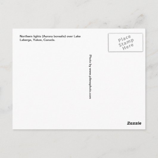 Carte Postale Feux du Nord (Aurora borealis) (Dos)