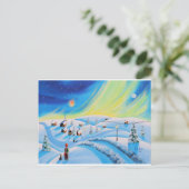 Carte Postale Feux du Nord et une lanterne (Debout devant)