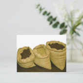 Carte Postale fèves de café dans le sac burlap (Debout devant)