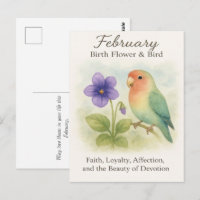 Février Anniversaire Chrétien Floral Oiseau d'amou