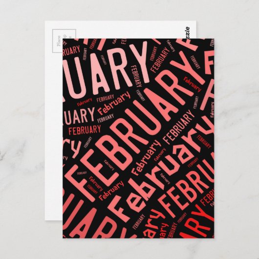 Carte Postale Février Coeur (Devant / Derrière)