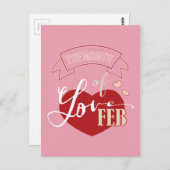 Carte Postale Février - Mois de l'amour (Devant / Derrière)