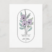 Carte Postale Février Violet Fleur de naissance (Devant)